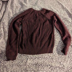 Maroon Aéropostale Cropped Crew Sweater